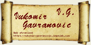 Vukomir Gavranović vizit kartica